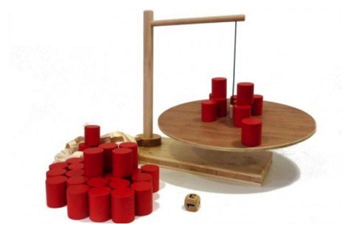 Jeu en bois : Ziboum géant (jeu à bascule)