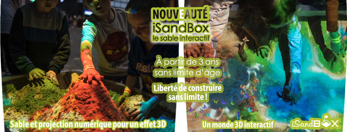 isandbox boîte à sable interactif jeux et animations interactive 3D pour les enfants, ados et adultes