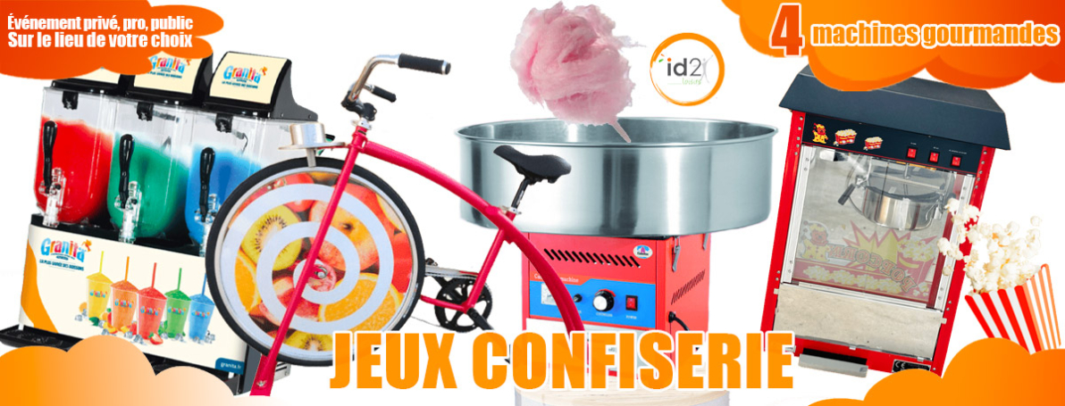 id2loisirs propose des ateliers de confiserie : barba papa, granité, popcorn, smoothies