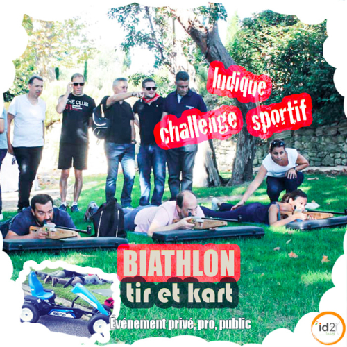 Venez vous challenger en testant le biathlon avec un kart à pédales et une épreuve de tir à la carabine combinée ! Enfant, adultes, anniversaire, teambuilding. Sur Toulouse et toute la France.
