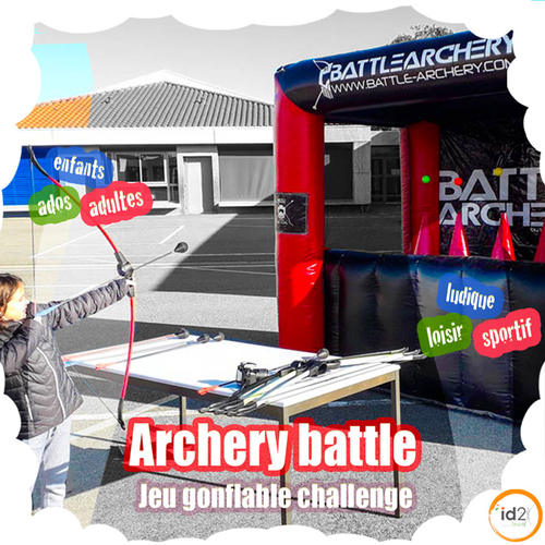 L'archery battle c'est l'exercice de concentration et de challenge par excellence ! Archery en mode jeu gonflable challenge pour les enfants, adolescents et adultes pour se challenger au tir à l'arc sur Toulouse et toute la France