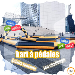 Challenge et course, le kart à pédales en petit groupe ou en grand nombre. Roulez, le plus vite possible, sur un tour ou plusieurs tours ! Pour les enfants et les adultes, sur le lieu de votre choix, sur toute la France