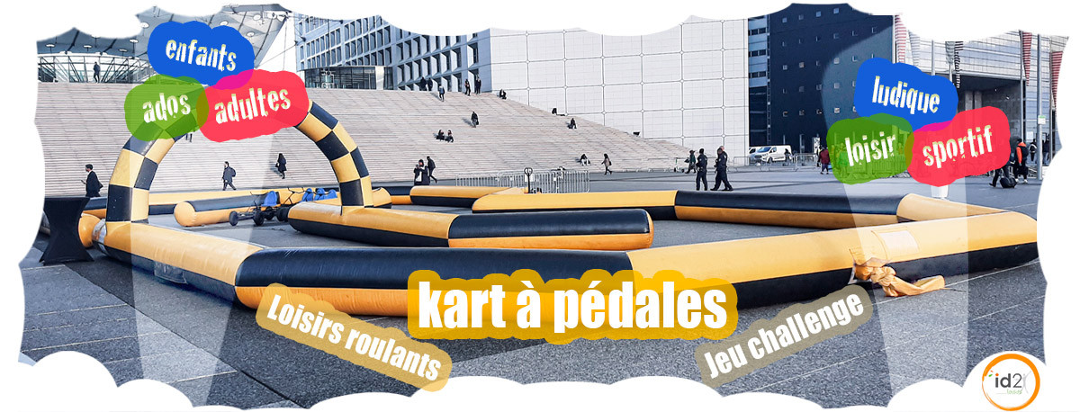 Challenge et course, le kart à pédales en petit groupe ou en grand nombre. Roulez, le plus vite possible, sur un tour ou plusieurs tours ! Pour les enfants et les adultes, sur le lieu de votre choix, sur toute la France