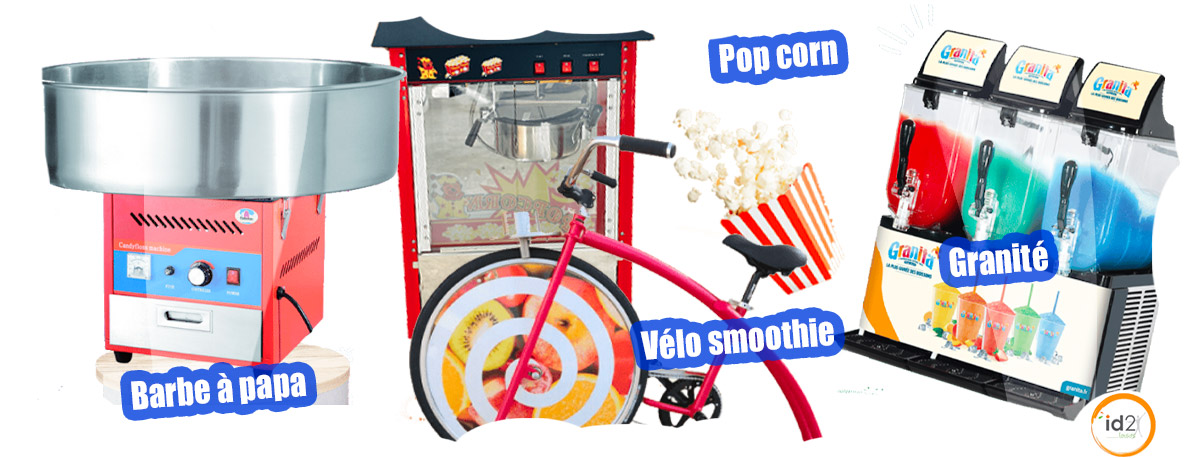 Vous souhaitez agrémenter votre événement avec une activité confiserie type barba à papa, popcorn, granité, smoothies ? Contactez-nous !