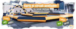 Avec un circuit gonflable et des karts vous êtes prêts à vous challenger, le kart à pédales en petit groupe ou en grand nombre. Roulez, le plus vite possible, sur un tour ou plusieurs tours ! Pour les enfants et les adultes, sur le lieu de votre choix, sur toute la France