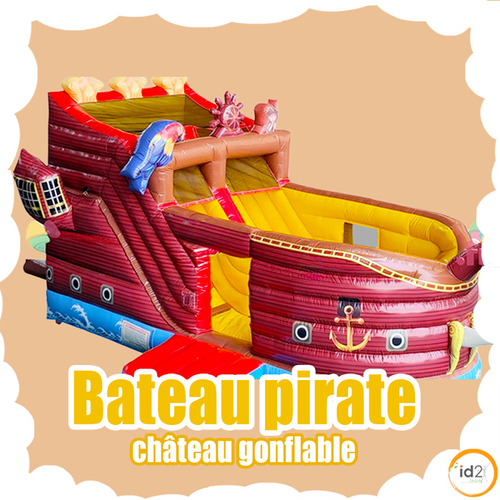 Embarquez pour une aventure pleine de rebondissements avec le bateau pirate gonflable ID2Loisirs !