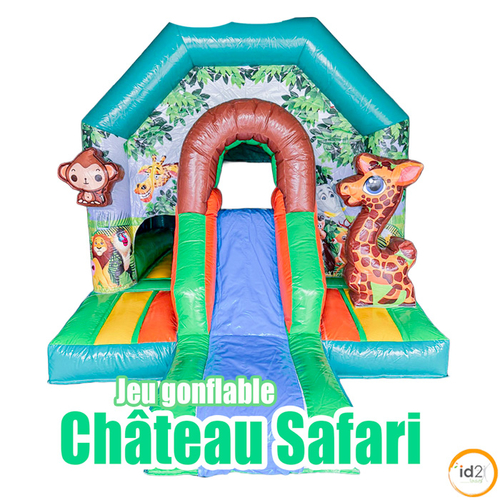 Nouveau château gonflable Safari pour égayer les petits lors de votre événement (anniversaire, activité de plein air, animation publique ...